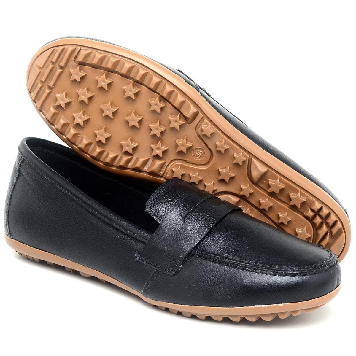 Sapato Mocassim Feminino Macio e Bonito - Preto Menor preço em Sapato Mocassim Feminino Macio e Bonito - Preto