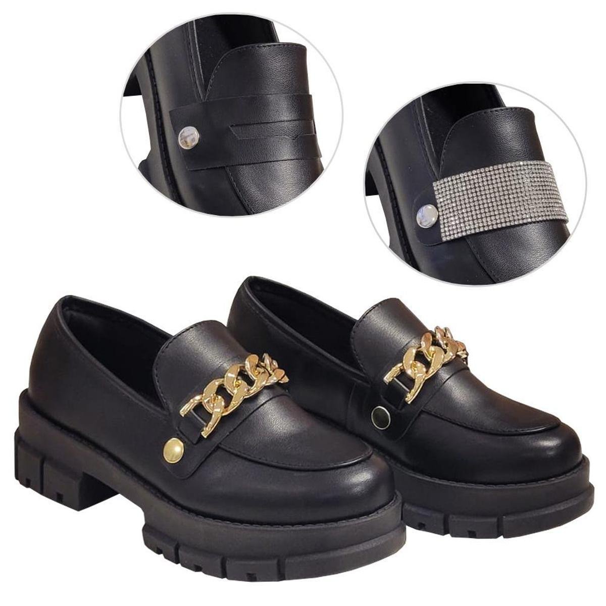 Sapato Mocassim Feminino Tratorado Kit Com 3 Fivelas 85200 Menor preço em Sapato Mocassim Feminino Tratorado Kit Com 3 Fivelas 85200