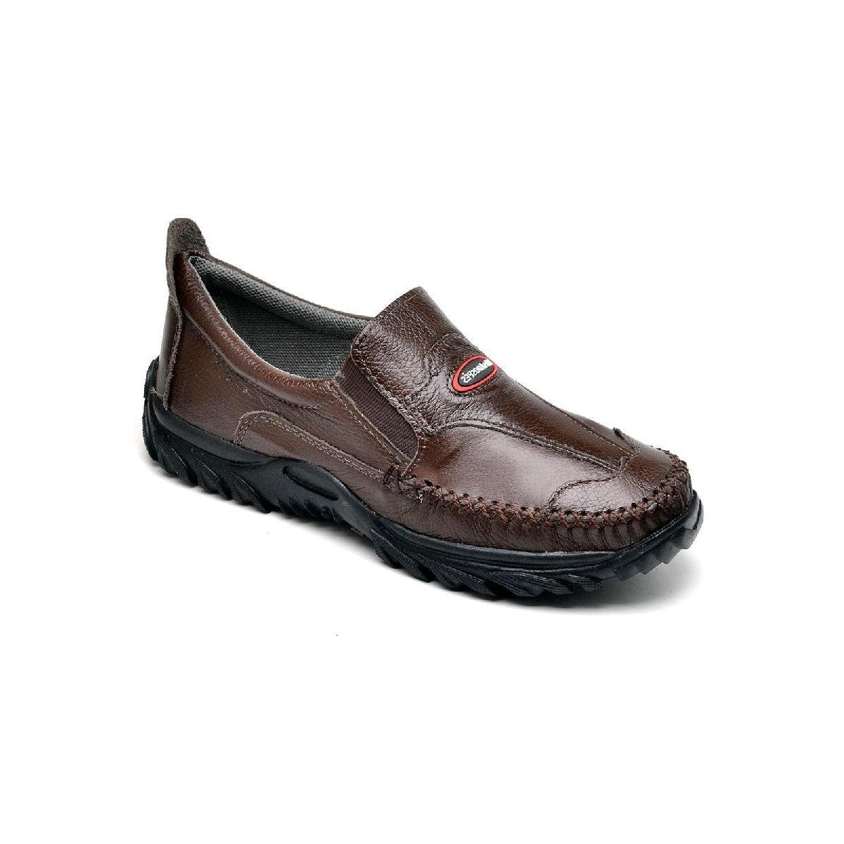 Sapato Mocassim Masculino Couro Macio Resistente Conforto - Marrom Menor preço em Sapato Mocassim Masculino Couro Macio Resistente Conforto - Marrom