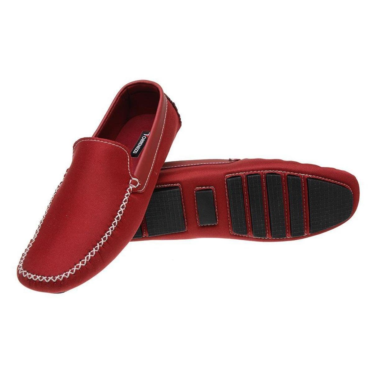 Sapato Mocassim Masculino Drive TRZ081 Liso Conforto - Vermelho | Zattini