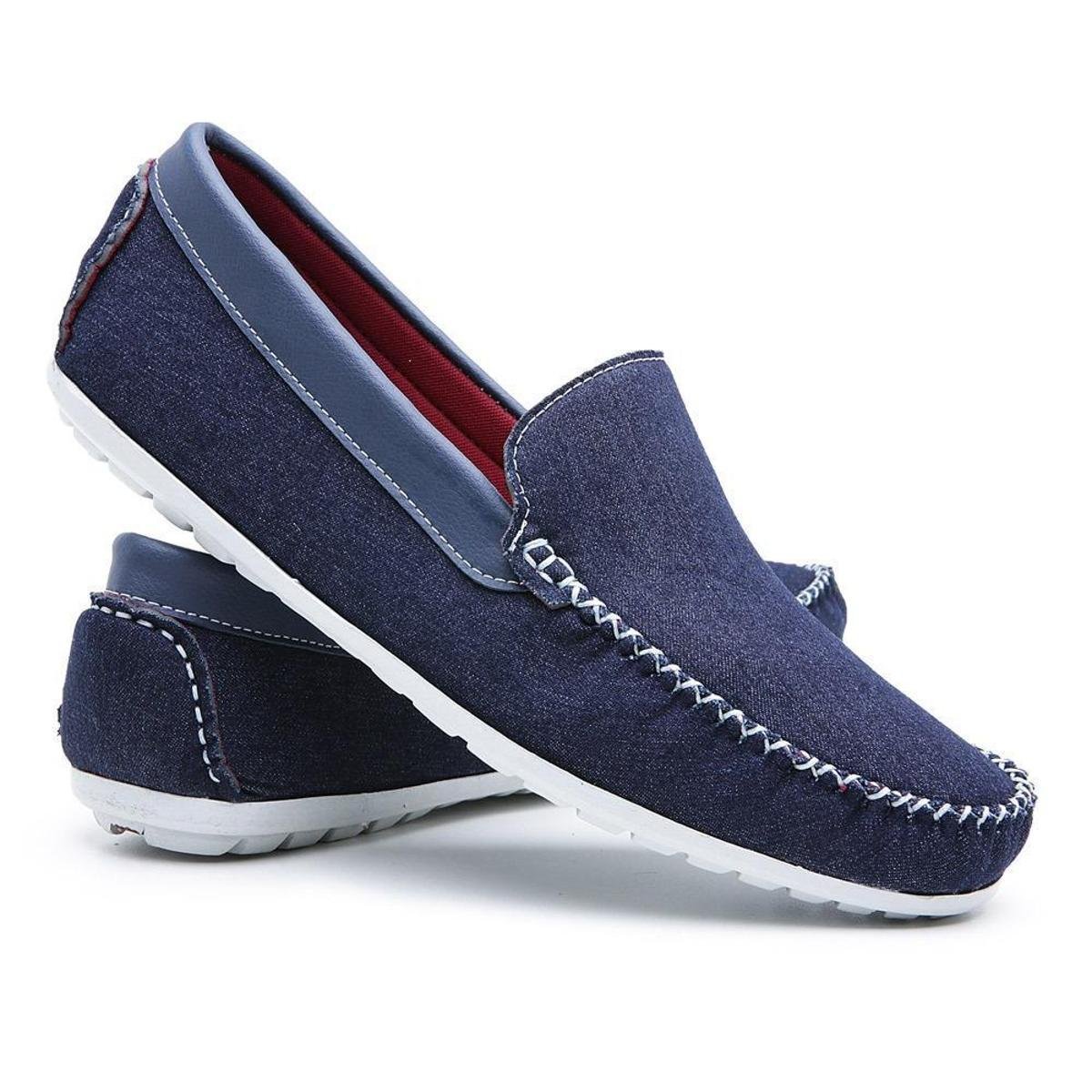 Sapato Mocassim Masculino Para Usar Com Bermuda Schiareli 588 Macio e Leve  - Azul | Zattini