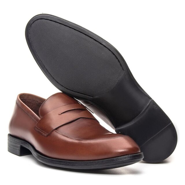 Sapato Mocassim Masculino Veneto em Couro Social Versátil