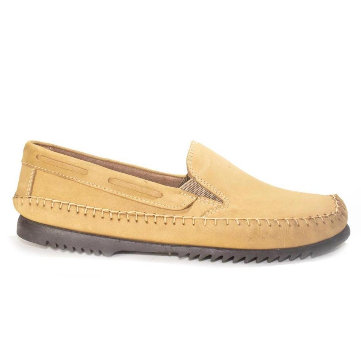 Sapato Mocassim Sapatilha Masculina Indiano Couro - Bege Menor preço em Sapato Mocassim Sapatilha Masculina Indiano Couro - Bege