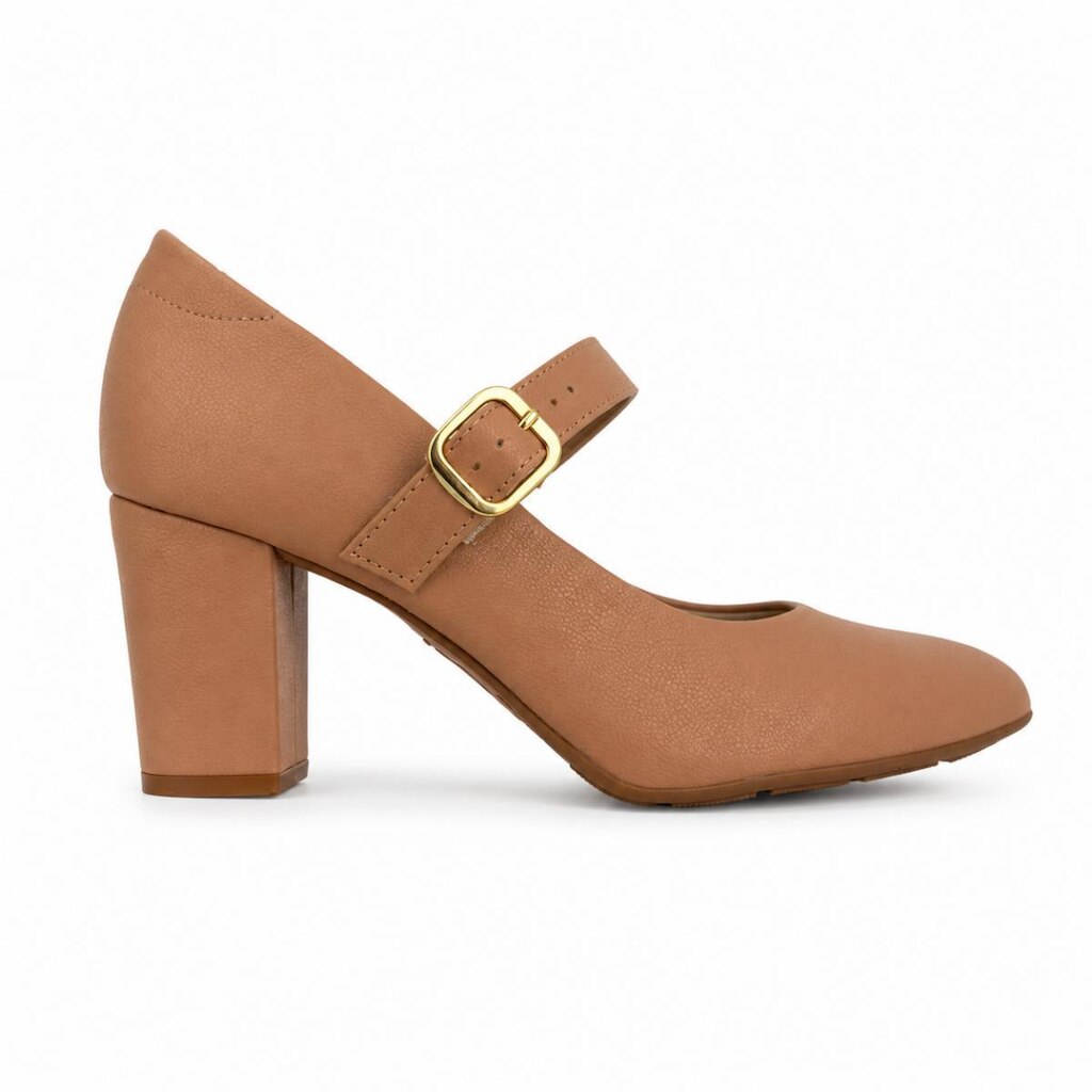Sapato Modare Boneca Off White Salto Bloco