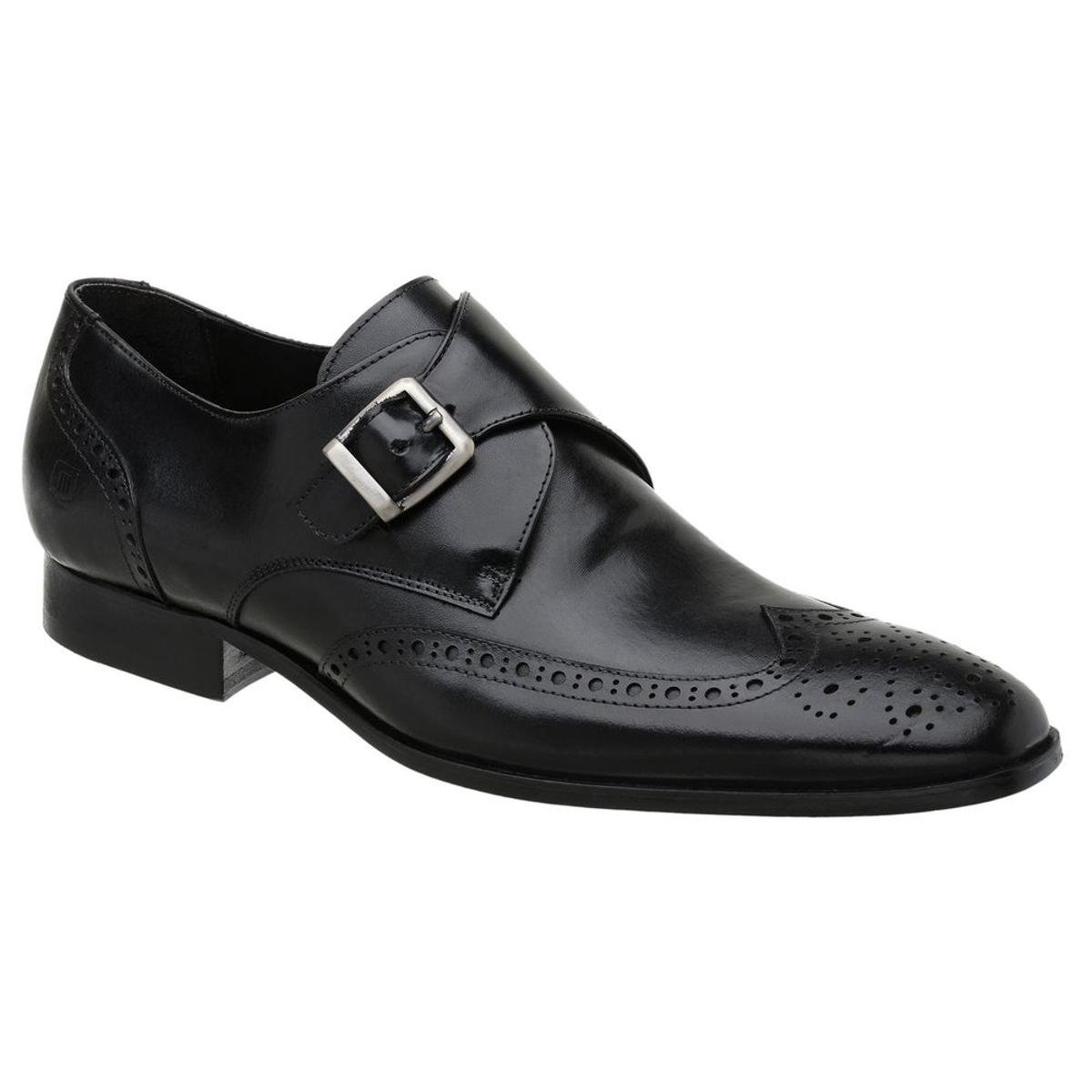 Sapato Monk Oxford Masculino Malbork em Couro 60053 - Preto Menor preço em Sapato Monk Oxford Masculino Malbork em Couro 60053 - Preto