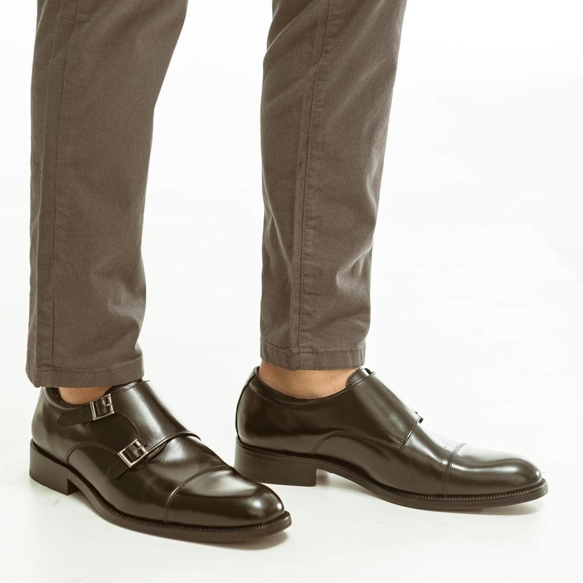 Sapato Monk Strap Masculino Élie Madaya Cobre - Preto | Zattini