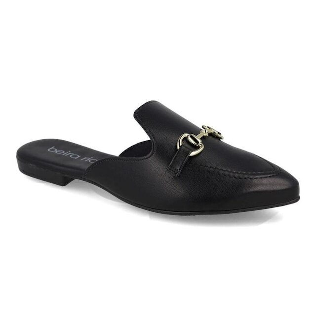 Sapato Mule Beira Rio Bridão Metálico Feminino