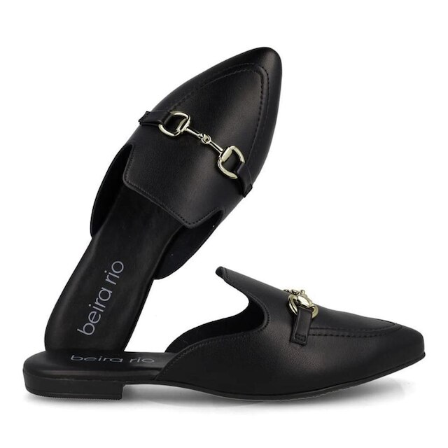Sapato Mule Beira Rio Bridão Metálico Feminino