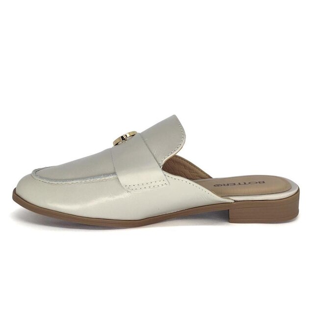 Sapato Mule Feminino Bottero Couro Salto Baixo