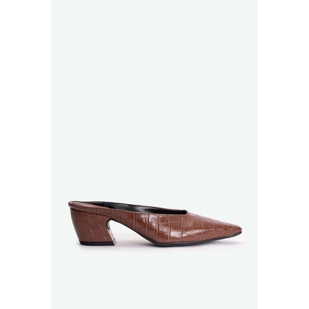 Sapato Mule Sierra Salto 5cm Bico Quadrado Napa Millenium Elegante Versátil