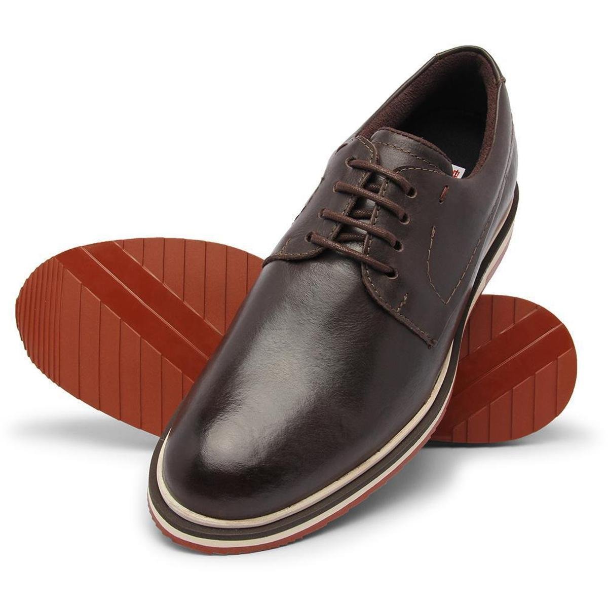 Sapato Oxford Casual Masculino Couro Confortável Macio Leve - Café | Zattini
