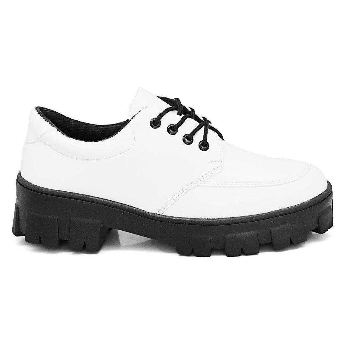 Oxford Slipper Branco Feminino Oxford Feminino Via Uno Sapato