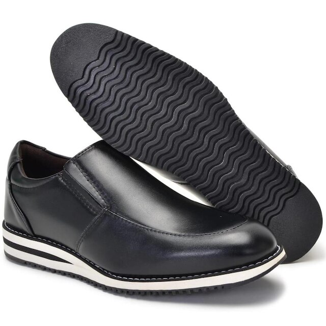 Sapato Oxford Liso Conforto e Estilo Moda Casual Homem Elegante Calce Facil Sola Leve Antiderrapante