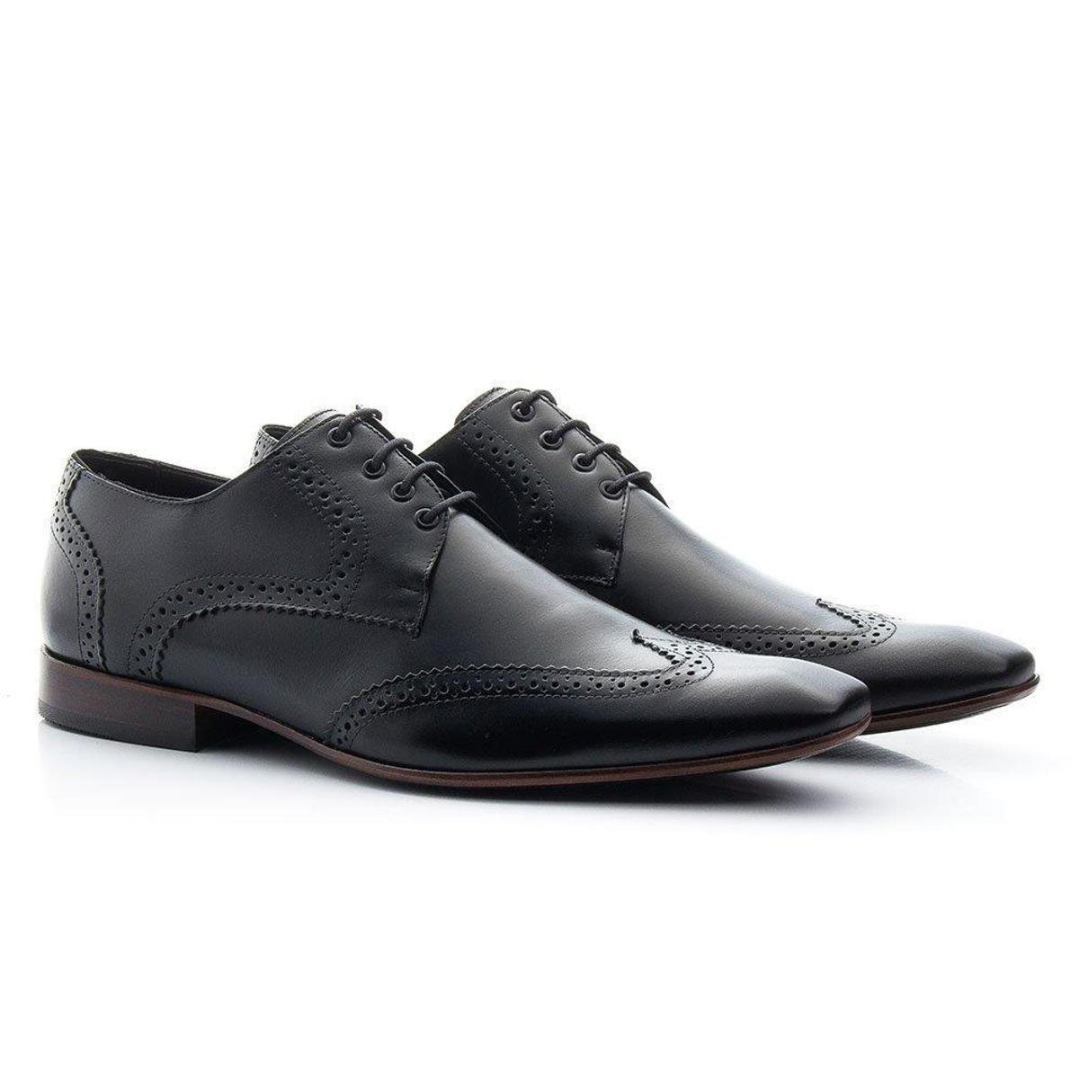 Sapato Oxford Masculino Bigi516 Preto Sola De Couro - Preto | Zattini