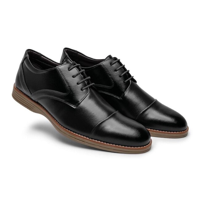 Sapato Oxford Masculino Cadarço Encerado Palmilha Espuma Esquino em Aço Bico Redondo Casamento