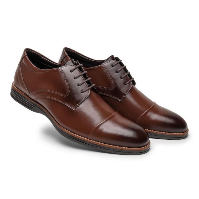 Sapato Oxford Masculino Cadarço Encerado Palmilha Espuma Esquino em Aço Bico Redondo Casamento