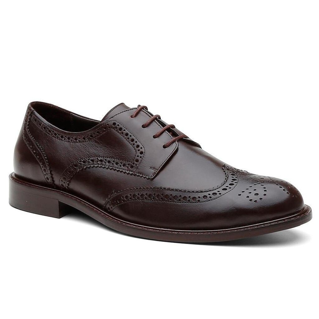 Sapato Oxford Masculino Couro Cadarço Perfuros Elegante Leve