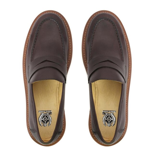 Sapato Oxford Masculino Loafer Tratorado Couro Premium Liso