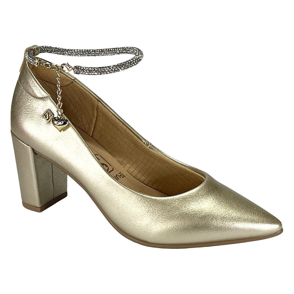 Sapato Santinelli Scarpin Pedraria 1544-014 Champagne