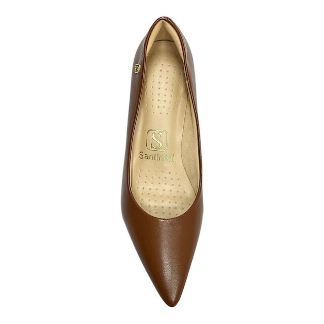 Sapato Santinelli Scarpin Salto Bloco 1606-001 Caramelo