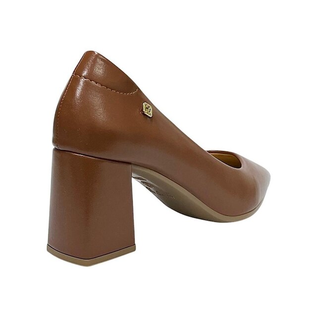 Sapato Santinelli Scarpin Salto Bloco 1606-001 Caramelo