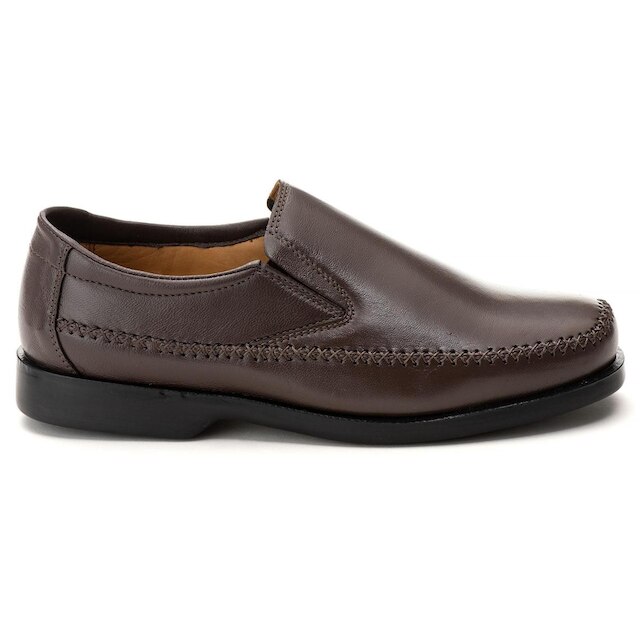 Sapato Sapatilha Comfort Masculino em Couro Café 1000 Marrom