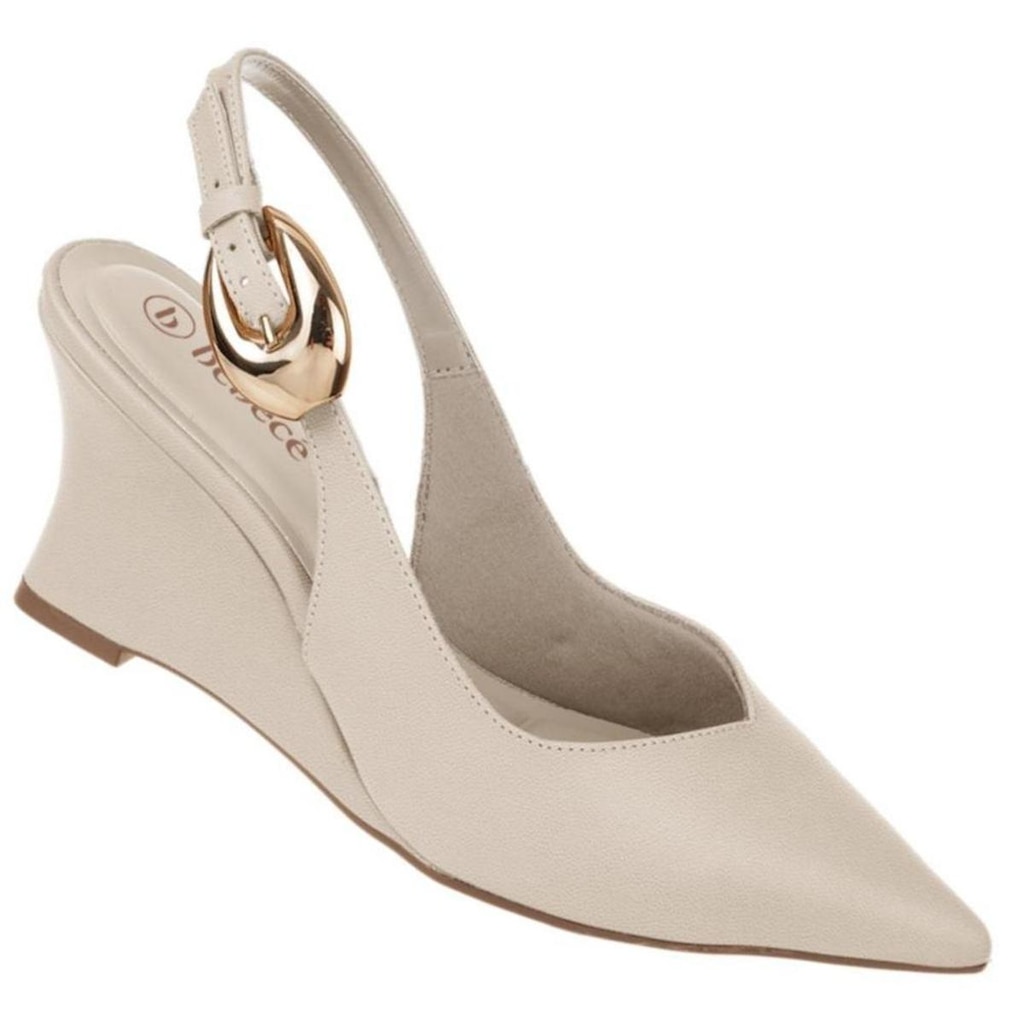 SAPATO SCARPIN BEBECE ANABELA SLINGBACK T7033-041 FEMININO