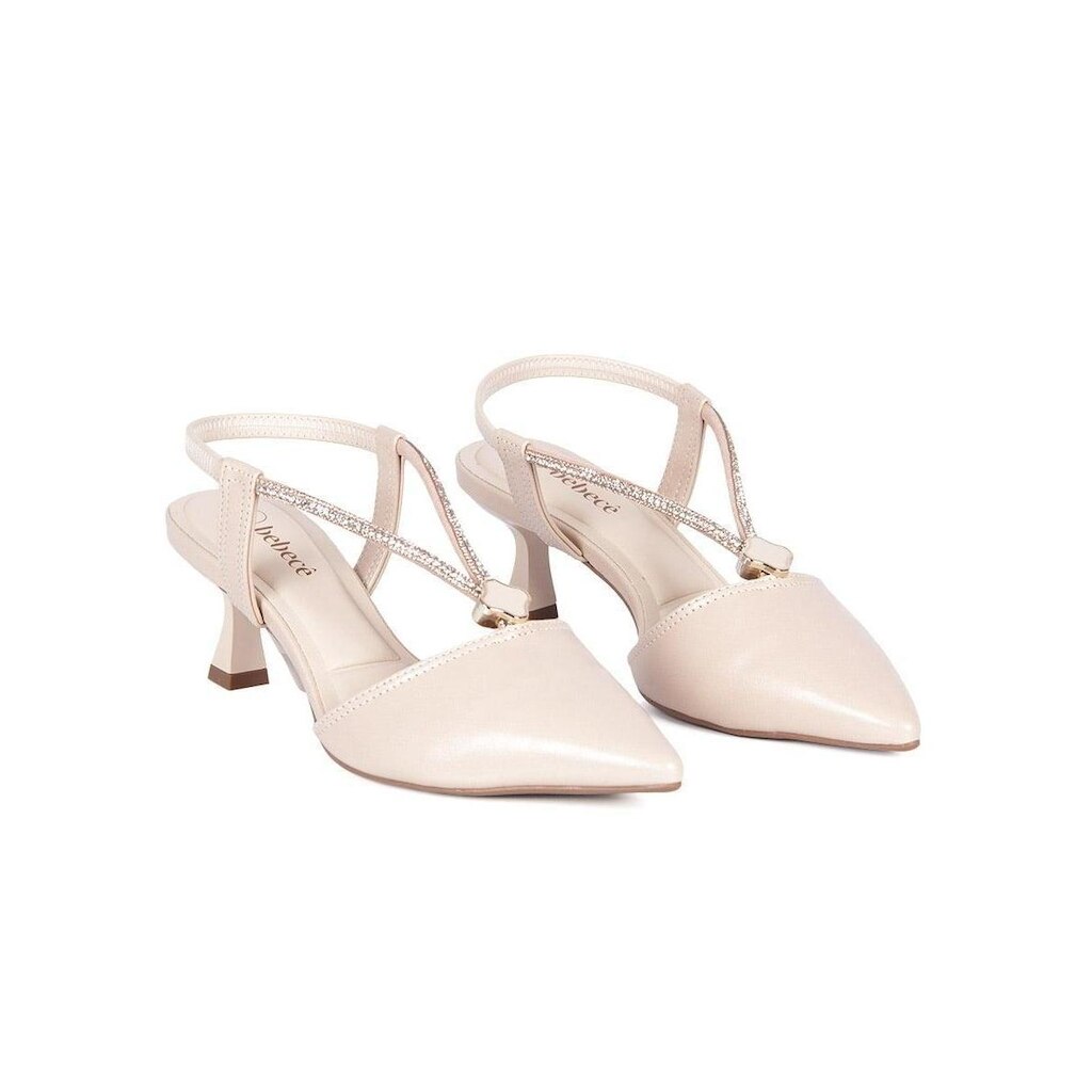 Sapato Scarpin Bebecê Slingback Bege