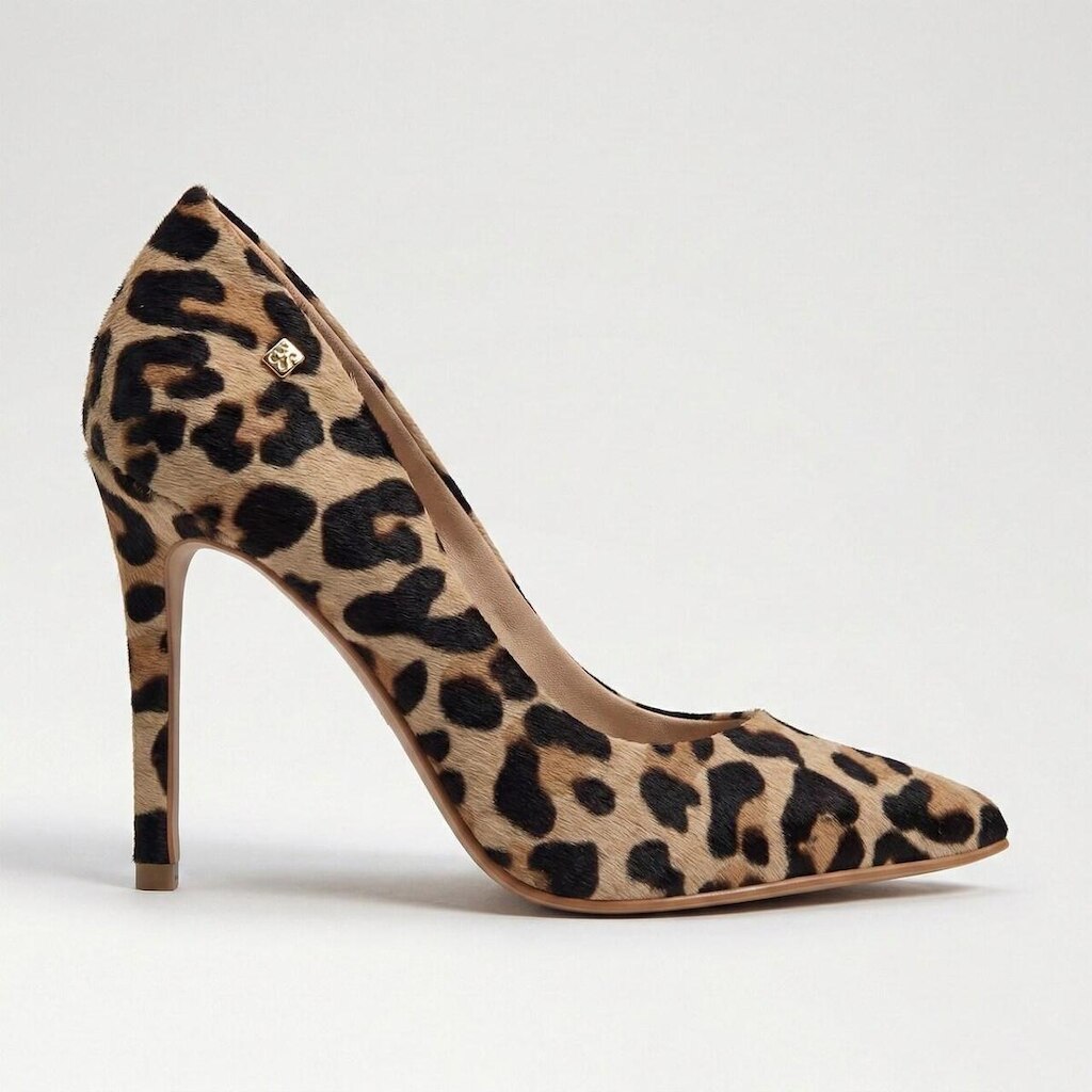 Sapato Scarpin Bottero Em Couro Animal Print Onça