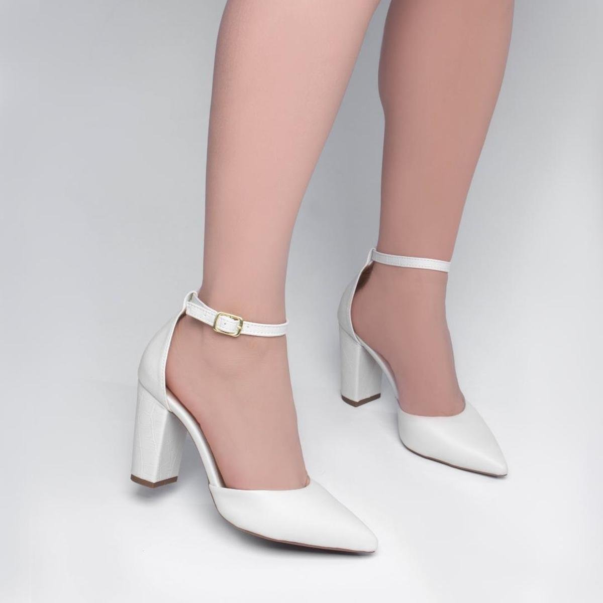 Sapato Salto Alto Sapato Scarpin Confortavel Scarpin Branco