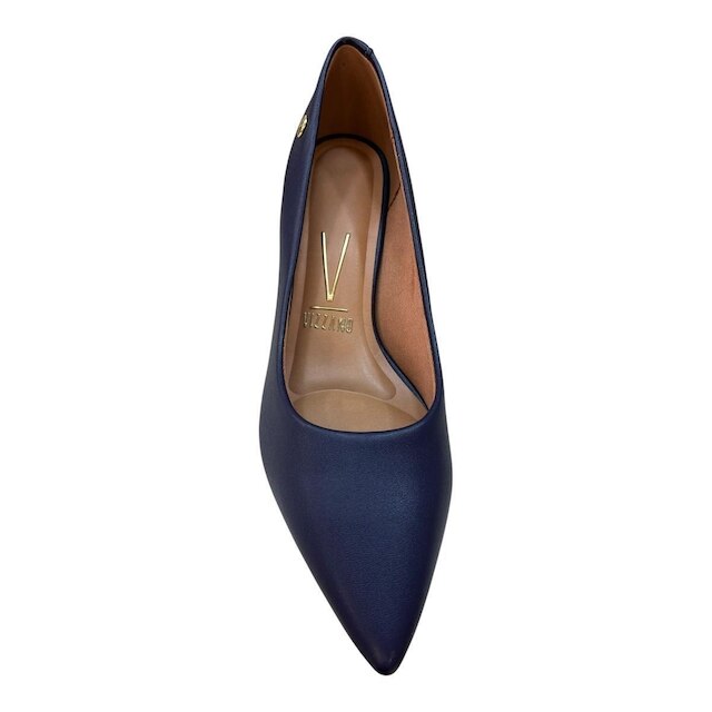 Sapato Scarpin Casual Feminino Vizzano Pelica Salto Bloco 1220.315 Marinho