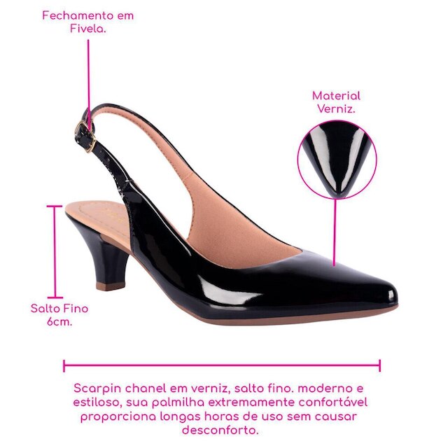 Sapato Scarpin Channell Salto Fino