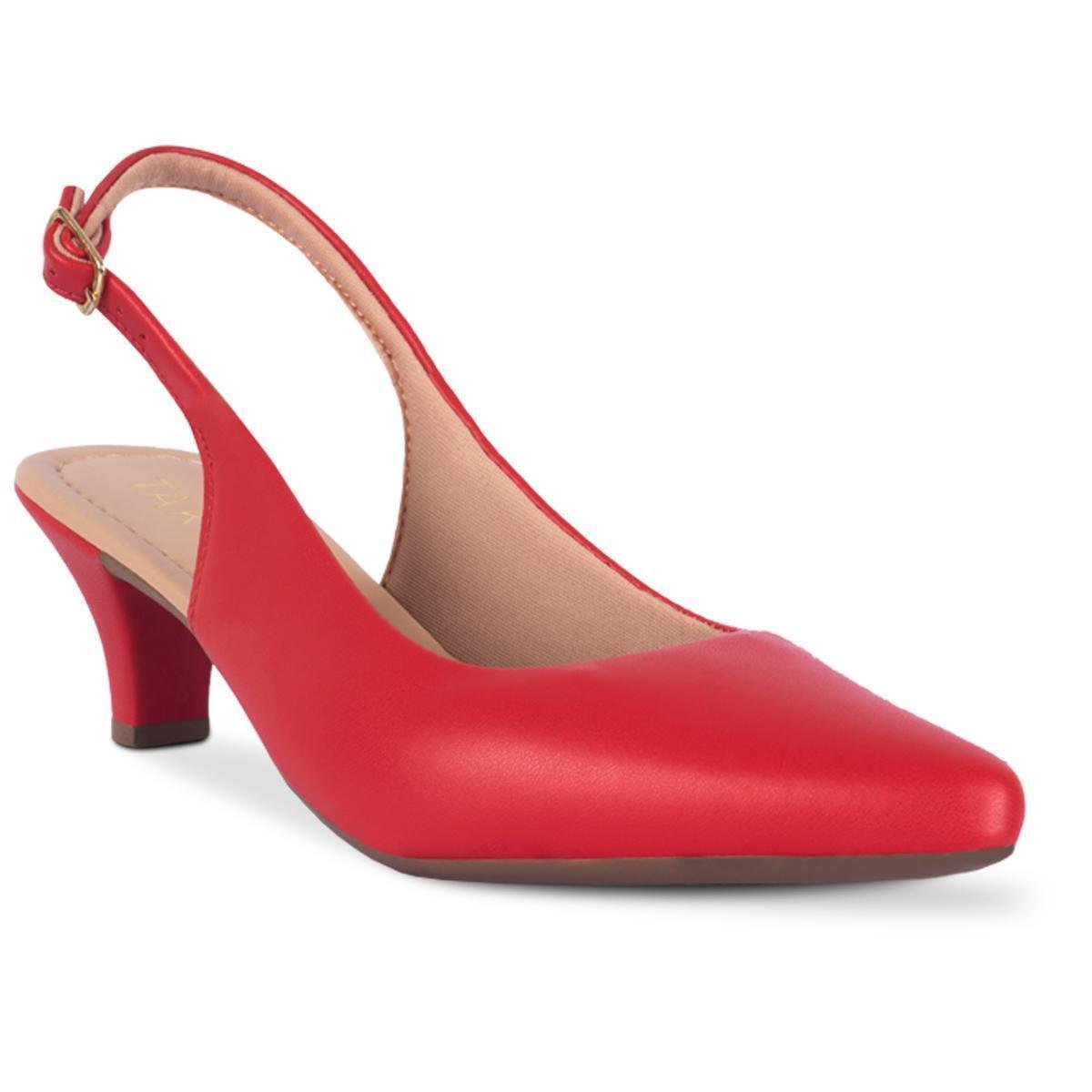 Santinelli Scarpin Di Cristalli Vermelho Scarpin Fino Decote V