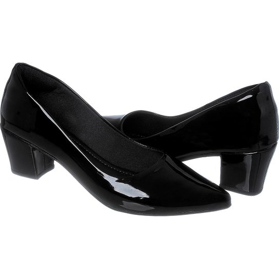 Sapato Scarpin Confort Salto Baixo Grosso Social Zattini