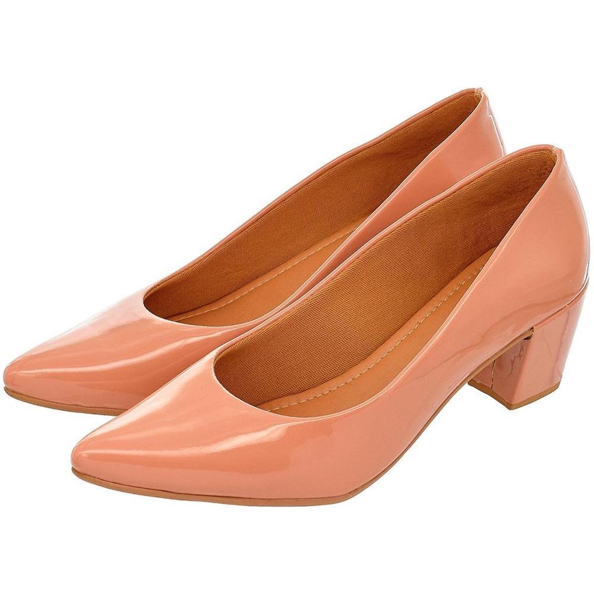 Sapato Scarpin Feminino Bico Fino CM Calçados Confort Napa Liso Croco Verniz Menor preço em Sapato Scarpin Feminino Bico Fino CM Calçados Confort Napa Liso Croco Verniz