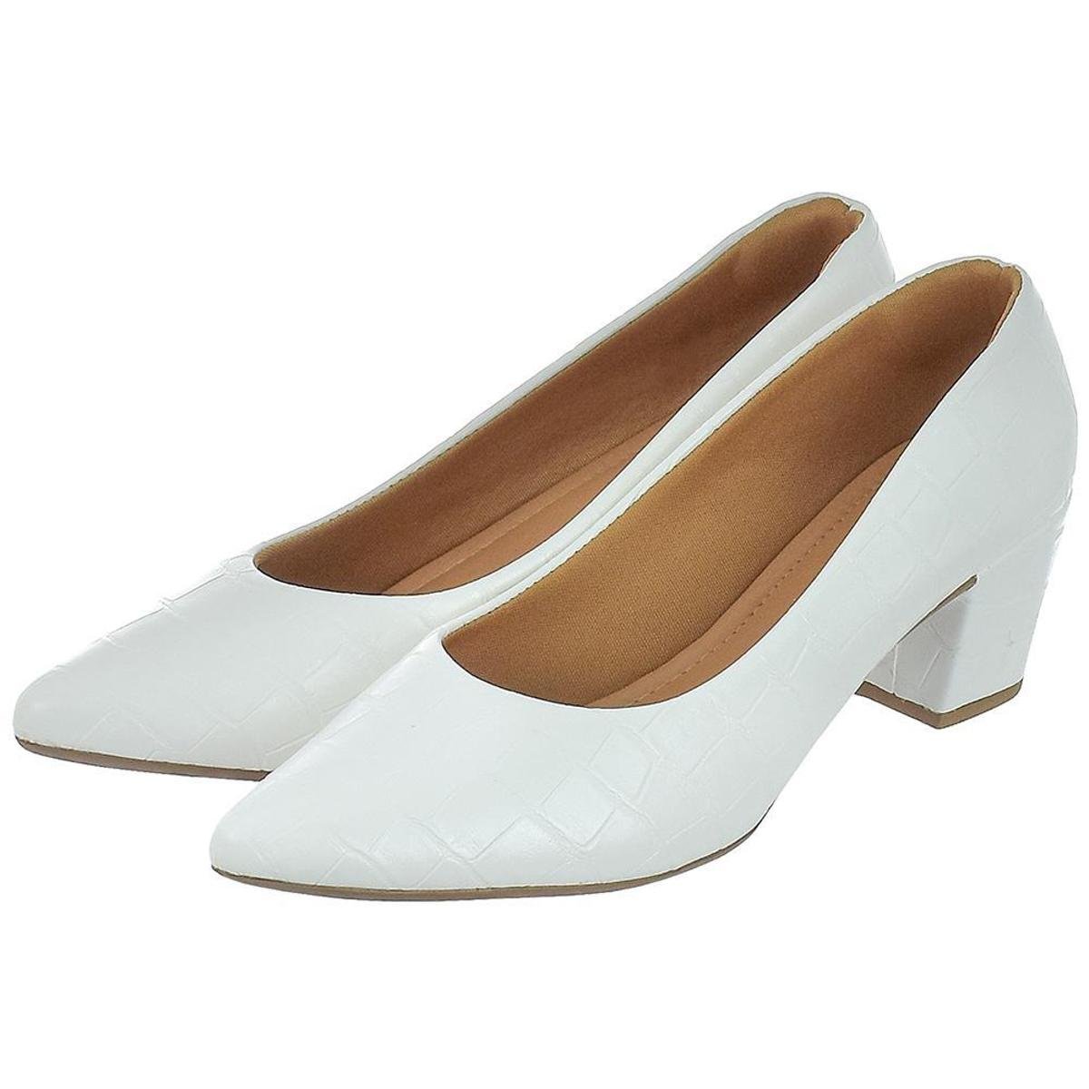 Sapato Scarpin Feminino Bico Fino CM Calçados Confort Napa Liso Croco Verniz Menor preço em Sapato Scarpin Feminino Bico Fino CM Calçados Confort Napa Liso Croco Verniz