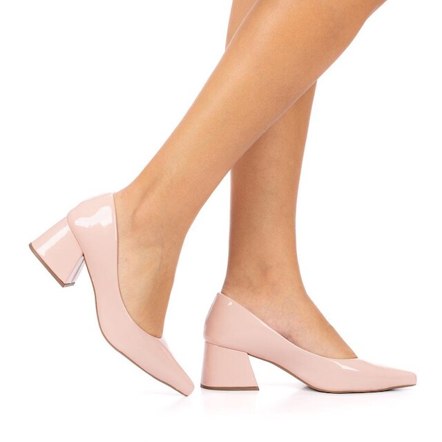 Sapato Scarpin Feminino Moda Flávia Salto Médio Grosso 7 cm