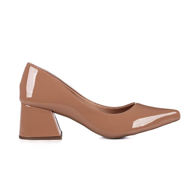 Sapato Scarpin Feminino Moda Flávia Salto Médio Grosso 7 cm