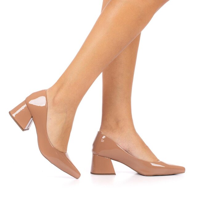 Sapato Scarpin Feminino Moda Flávia Salto Médio Grosso 7 cm