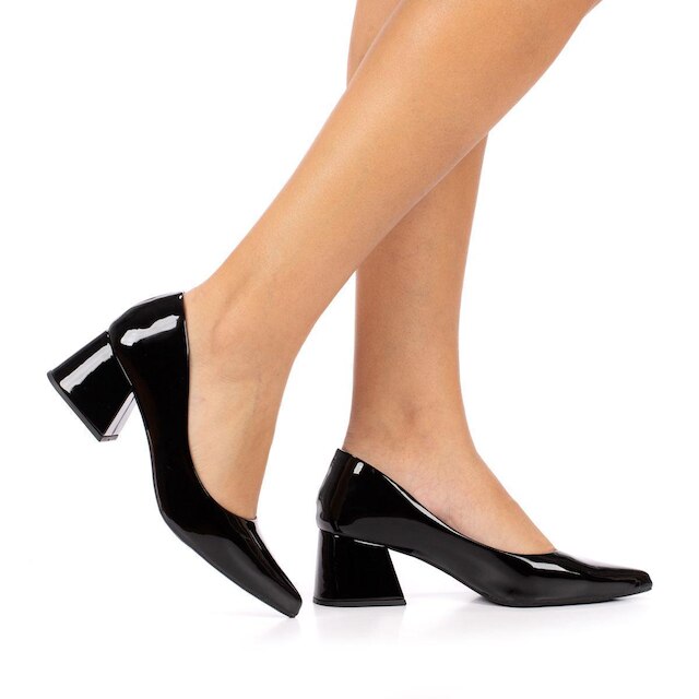 Sapato Scarpin Feminino Moda Flávia Salto Médio Grosso 7 cm