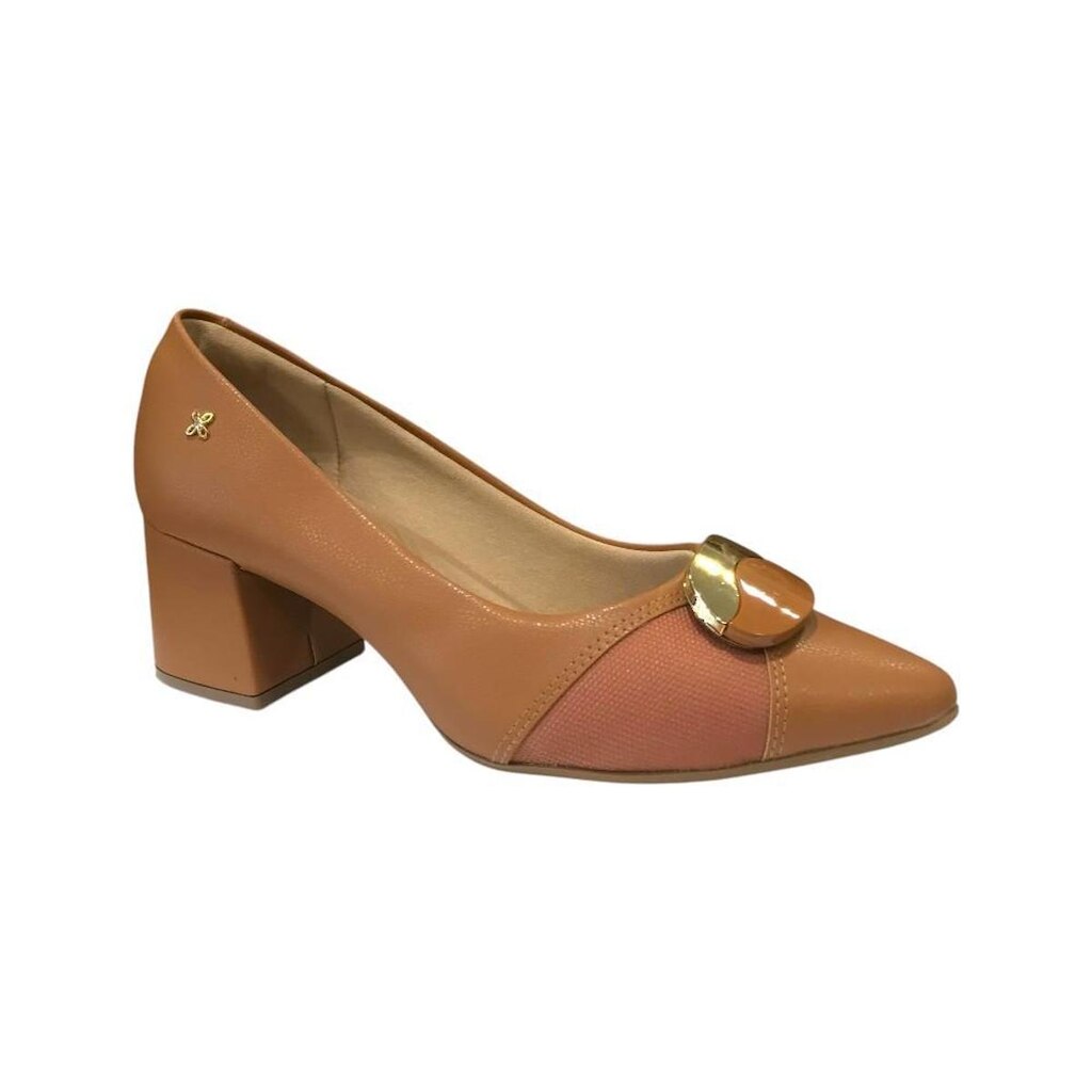 Sapato Scarpin Feminino Softli Lux Marrom 10060.10391