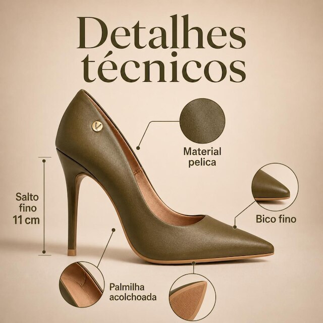 Sapato Scarpin Feminino Vizzano Salto Alto Fino 11cm
