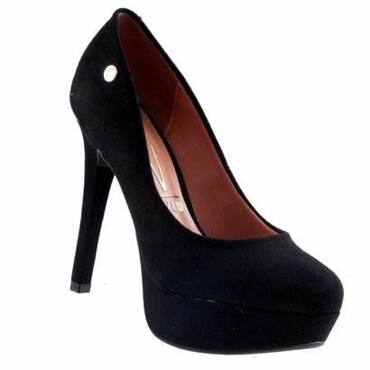 scarpin meia pata vizzano em camurça preto