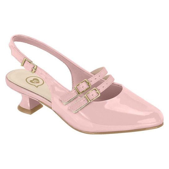 Sapato Scarpin Infantil Molekinha Juvenil Slingback Tiras Fivela