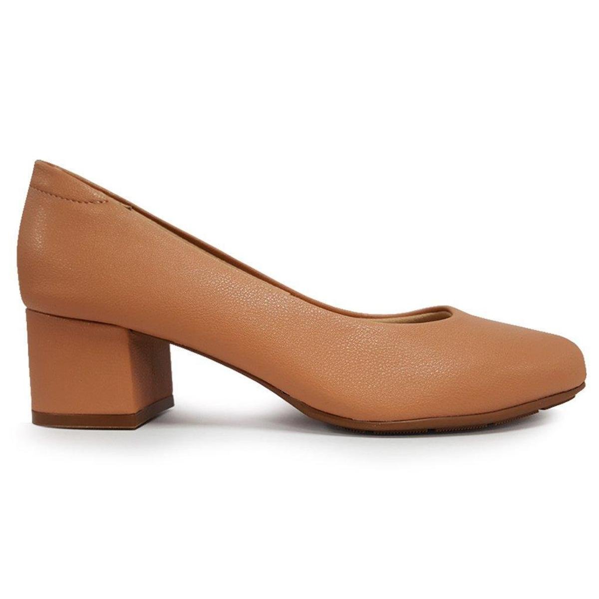 Sapato Scarpin Modare Ultraconforto Salto Bloco 7388 100 - Nude Menor preço em Sapato Scarpin Modare Ultraconforto Salto Bloco 7388 100 - Nude