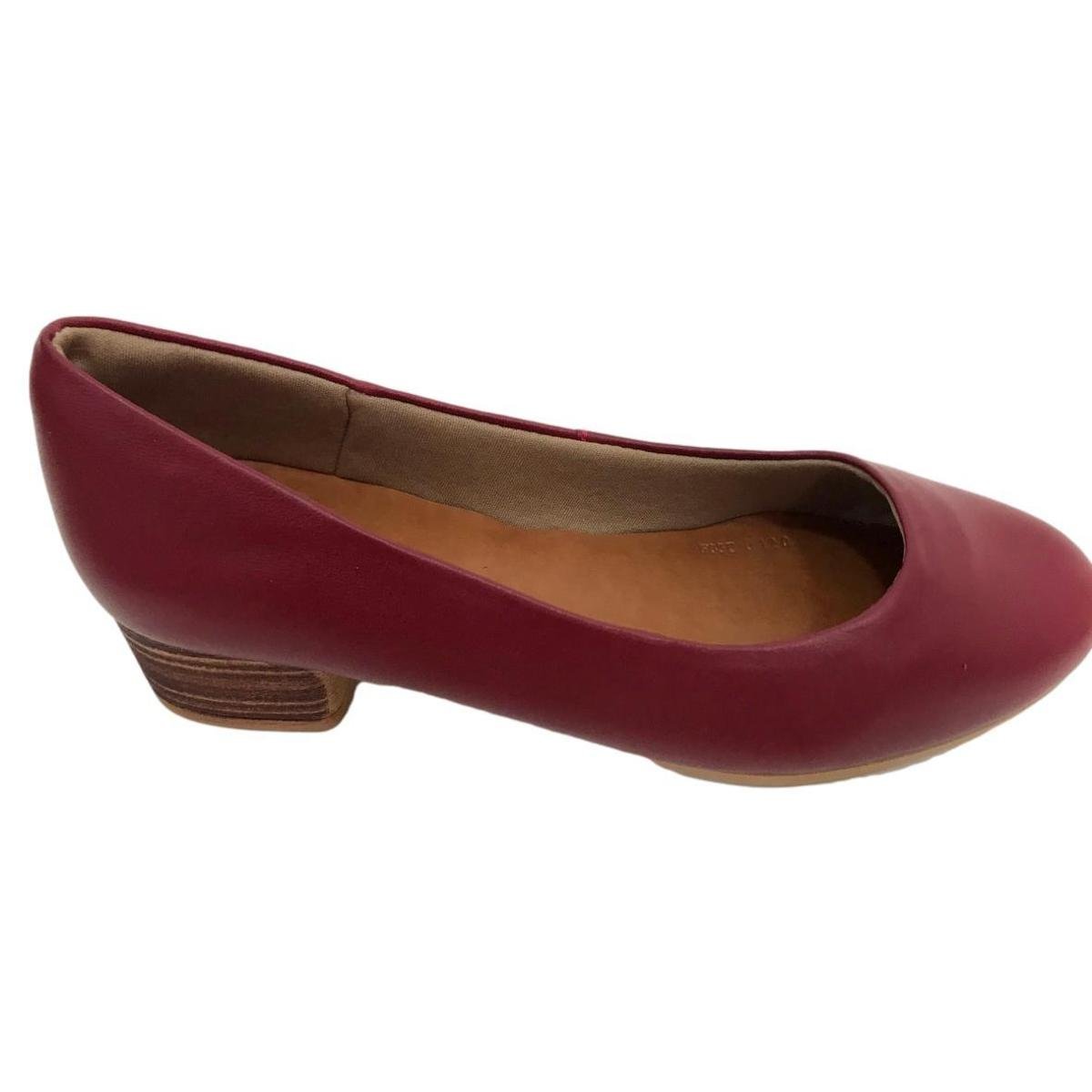 Sapato Scarpin Usaflex Feminino Preto Salto Baixo - Vinho Menor preço em Sapato Scarpin Usaflex Feminino Preto Salto Baixo - Vinho