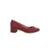 Sapato Scarpin Usaflex Salto Baixo Couro Vermelho - Vermelho