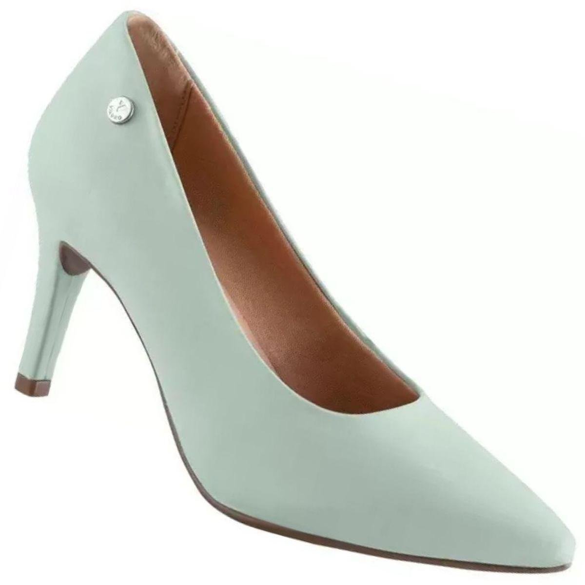 Sapato Scarpin Via Uno 404001 Feminino - Verde água Menor preço em Sapato Scarpin Via Uno 404001 Feminino - Verde água