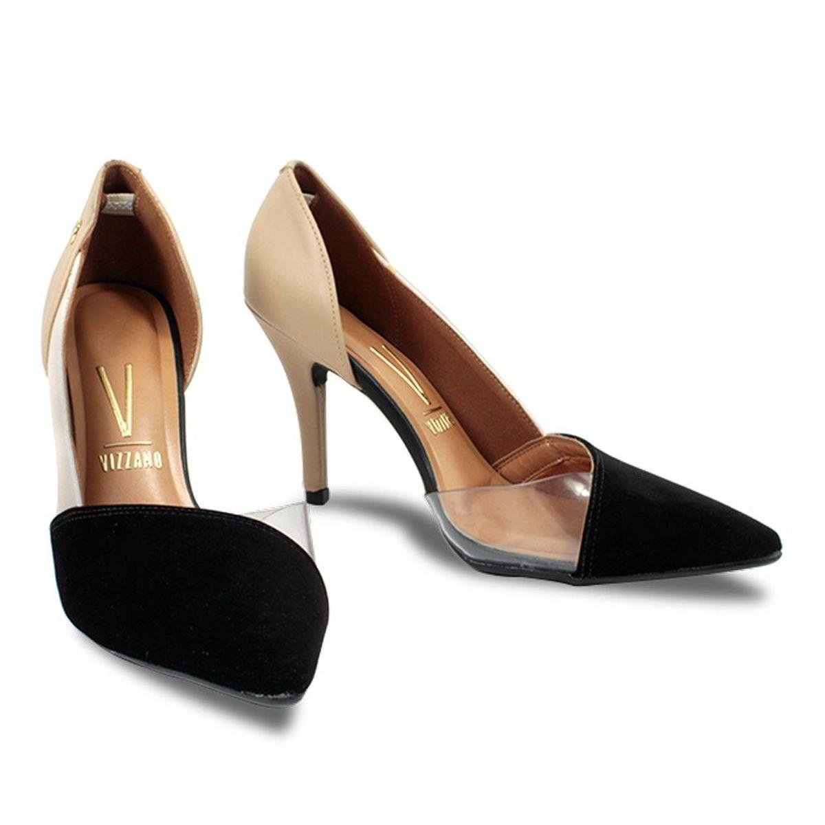 Sapato Scarpin Vizzano 1184.1122 Salto Agulha Feminino - Preto | Zattini