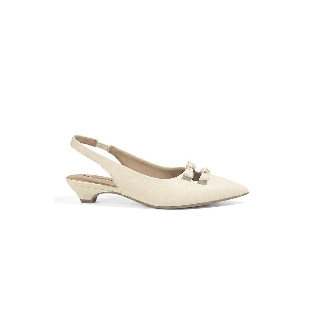 Sapato Slingback Piccadilly Carla Salto Médio Off White